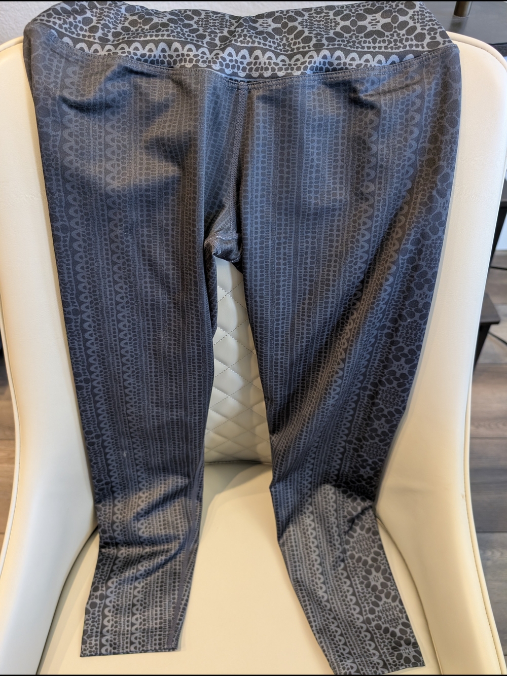 Prana Sz XS Gray Patterned High-Waist Leggings